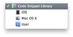 Xcode4 CodeSnippetLibrary-DropDownList