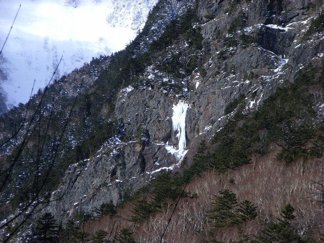 明神岳の氷柱