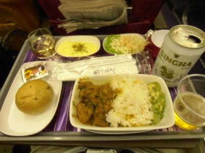 2011年8月タイ-スリランカ旅行スリランカ前半6日機内食からカレー