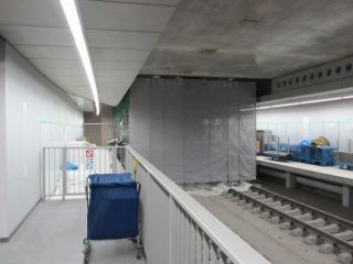 間仕切りの撤去が開始された副都心線渋谷駅の終端側