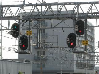 尼崎駅出発信号機のATS切替確認指示